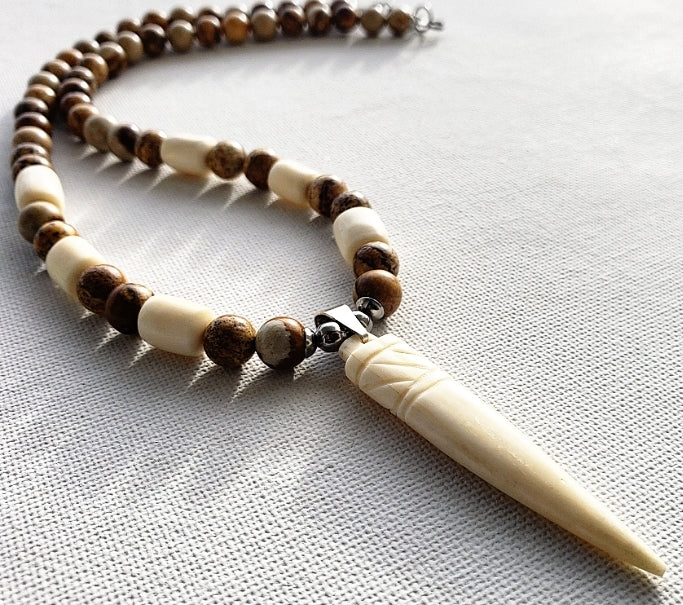 Stone & Bone  Horn Necklace