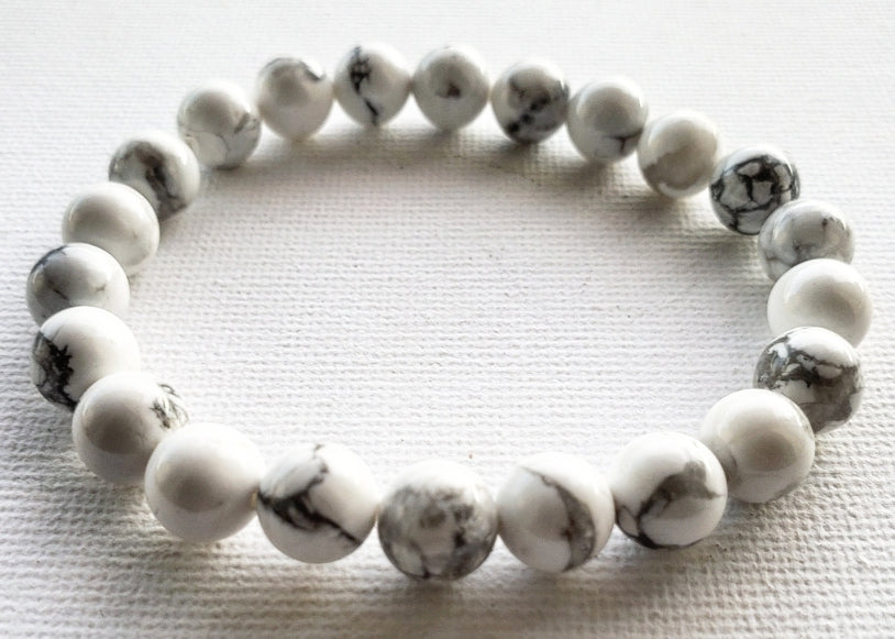 Howlite Bracelet, 8mm